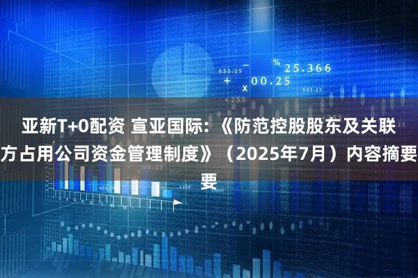 亚新T+0配资 宣亚国际: 《防范控股股东及关联方占用公司资金管理制度》（2025年7月）内容摘要