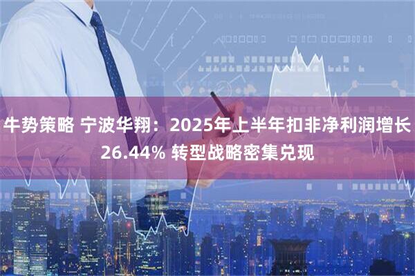 牛势策略 宁波华翔：2025年上半年扣非净利润增长26.44% 转型战略密集兑现