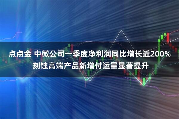 点点金 中微公司一季度净利润同比增长近200% 刻蚀高端产品新增付运量显著提升